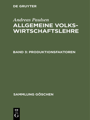 cover image of Produktionsfaktoren